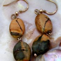 Picasso jasper slim sterling silver earrings