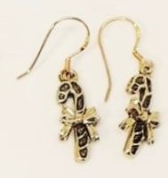 Candy cane gold plated earrings