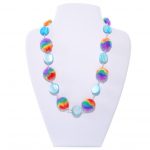 rainbow multi media necklace with shell